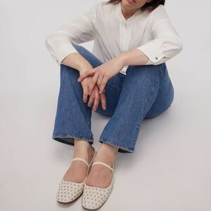 Madewell Cream Flats with Studded Detail